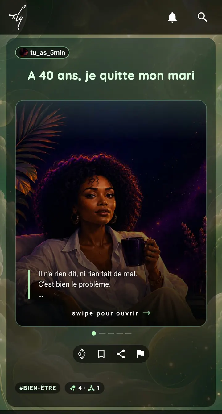 The same card in Feel Good: rounded title, softer palette.